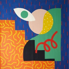 Abstract Fiesta, Modern Design, Playful Contemporary Painting on Canvas