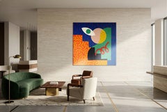 Abstract Fiesta, Modern Design, Playful Contemporary Painting on Canvas
