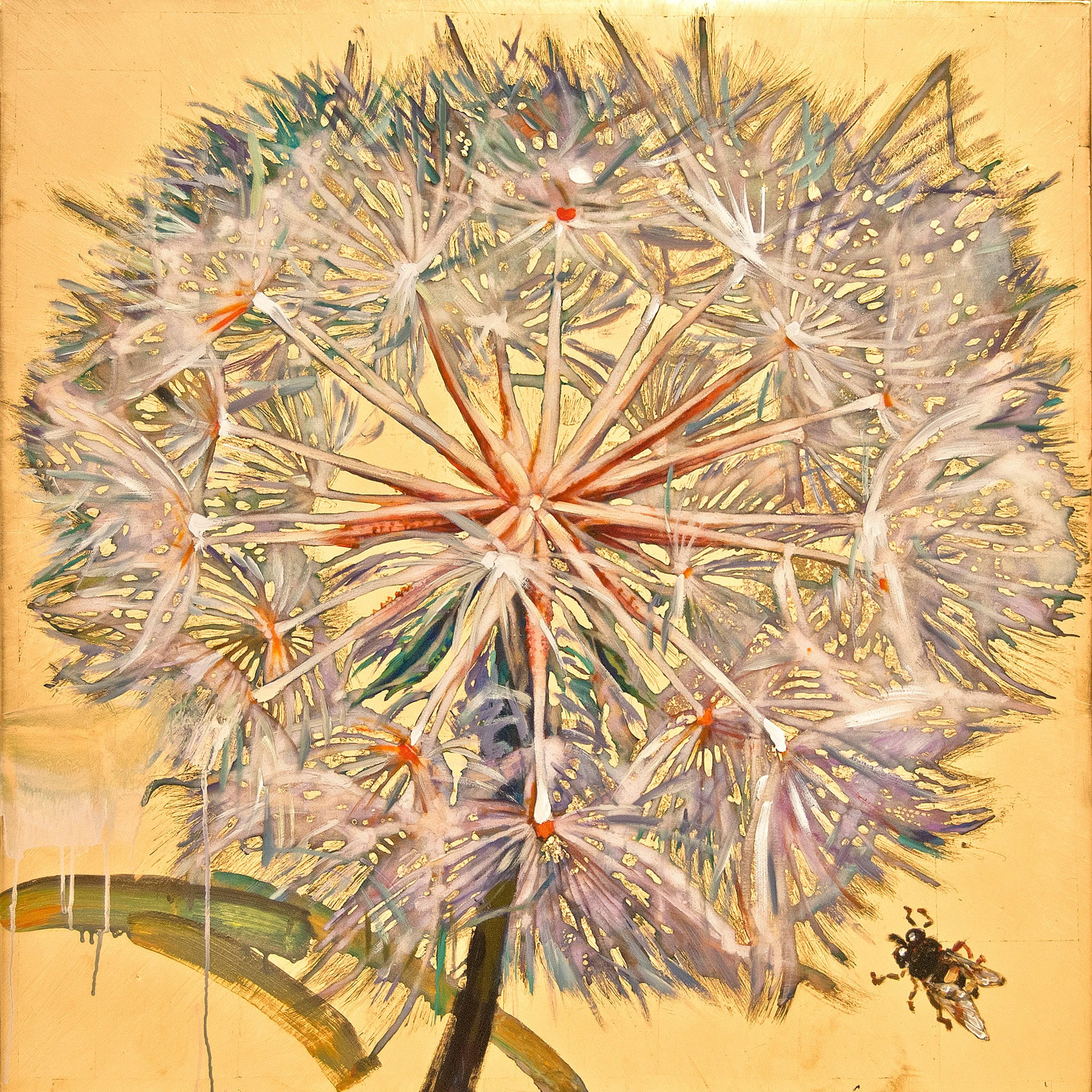 Hung Liu Figurative Print - Dandelion with Bee