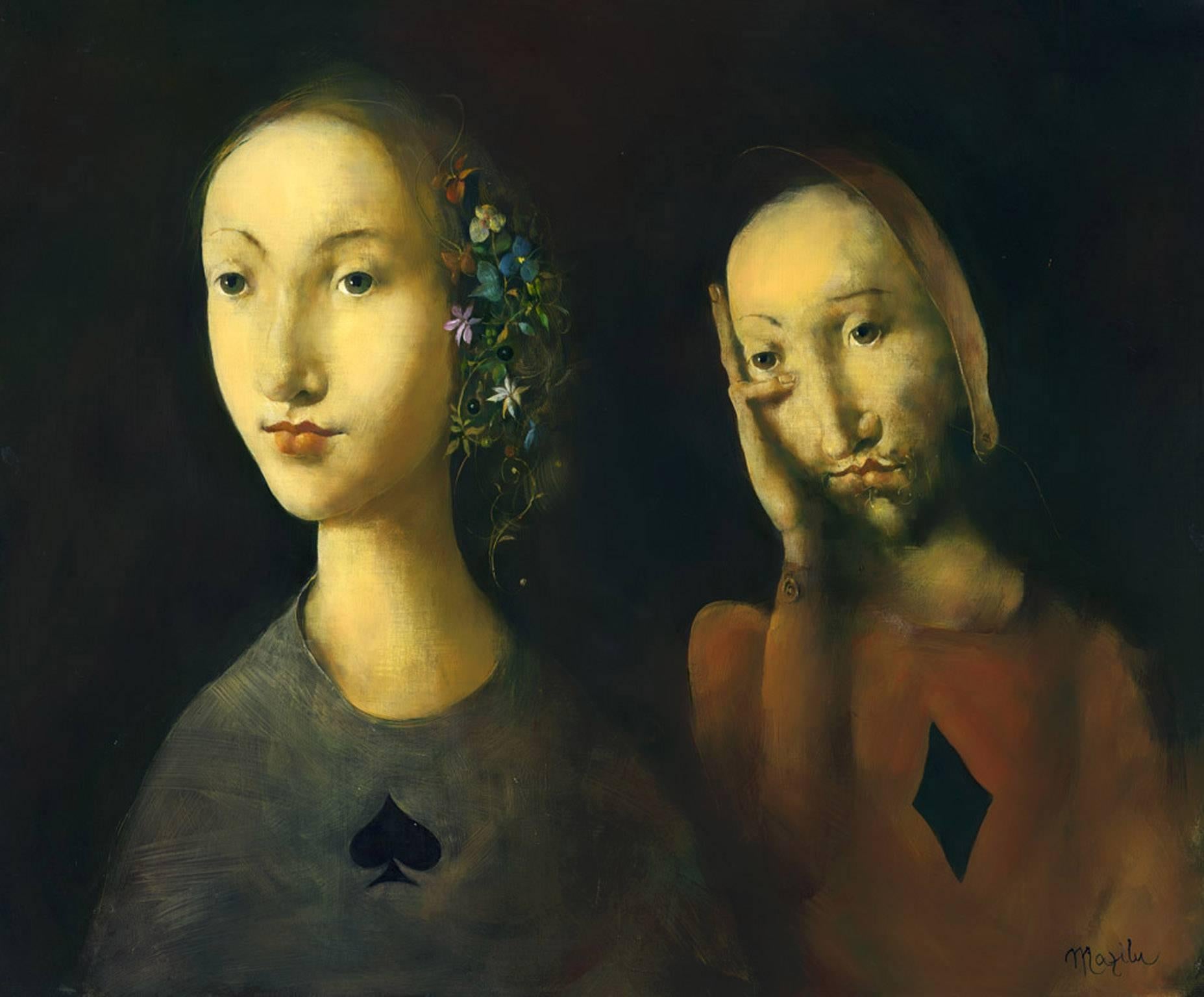 Georges Mazilu Figurative Painting - Double Portrait