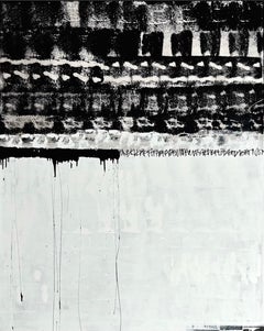 Black and white abstract painting, black and white art, QUM