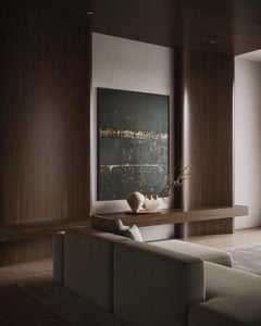 Pittura astratta con texture nera, oro astratto scuro, Tipara
