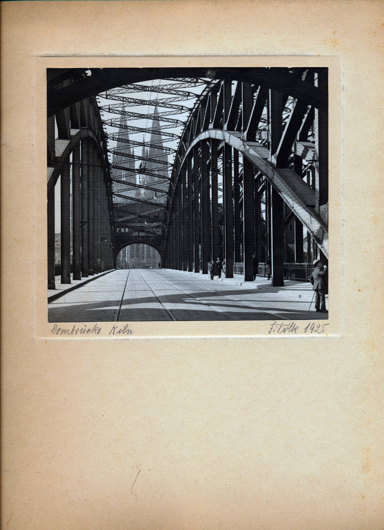 Jakob Volk Black and White Photograph - Cologne Bridge and Cathedral