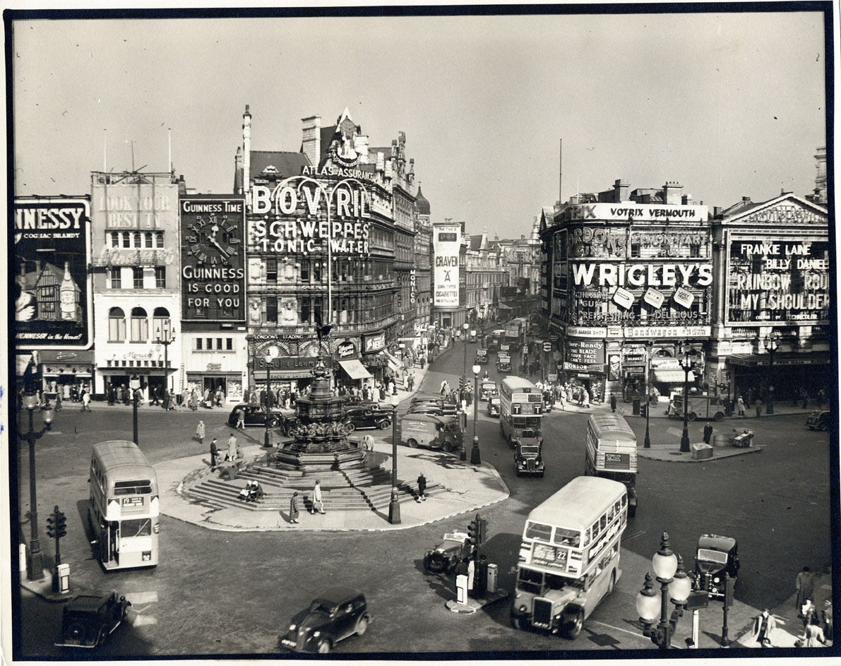 Ack (Jock) Ware Black and White Photograph - Piccadilly Circus