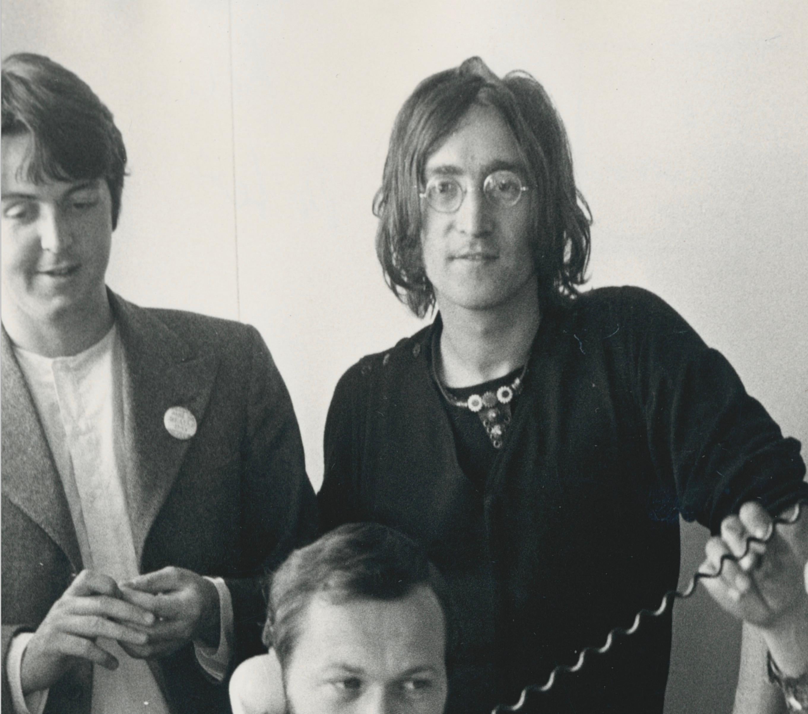 The Beatles, Office, Black and White Photography, 20, 7 x 25, 4 cm - Gray Portrait Photograph by Unknown