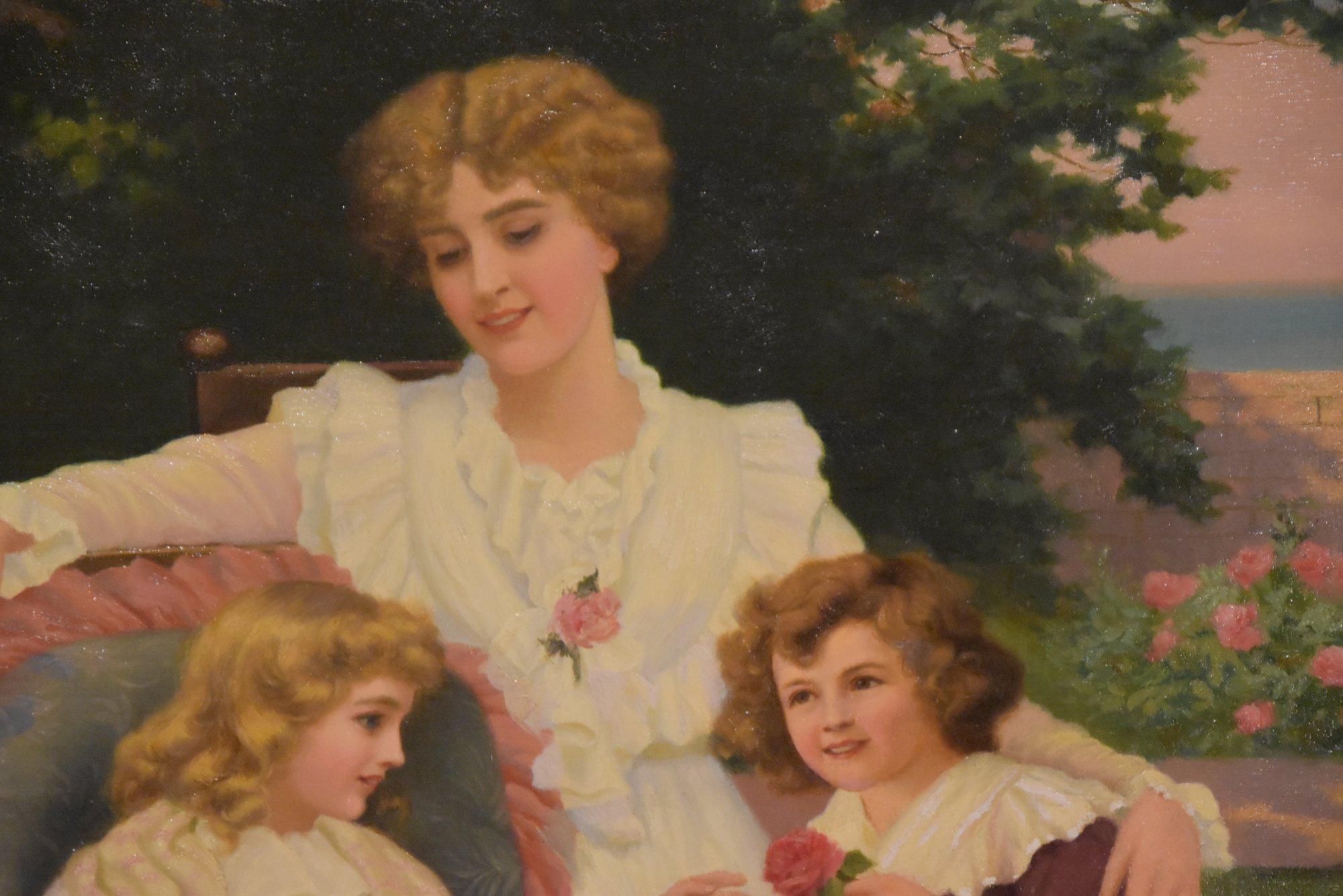 Peinture à l'huile de Herbert Bland Sparks « Happy familles » (familles heureuses) en vente 4