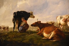Oil Painting by Thomas Sidney Cooper "The Milkmaid"