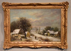 Ölgemälde von William Stone „Eine Winterszene in der Nähe von Worcester“