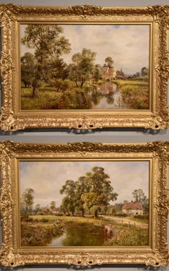 Oil Painting Pair by Henry Cooper "Tranquil Surrey scenes"