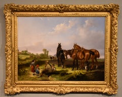 Pintura al óleo de Henry Shayer y Charles Shayer: «El almuerzo de los labradores»
