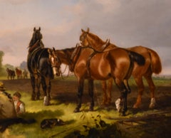 Peinture à l'huile d'Henry Shayer et Charles Shayer intitulée « Le déjeuner des laboureurs »
