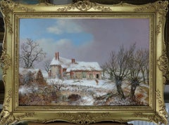 Oil Painting, "Gathering Kindling, Winter" By William Stone