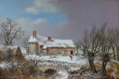 Oil Painting, "Gathering Kindling, Winter" By William Stone