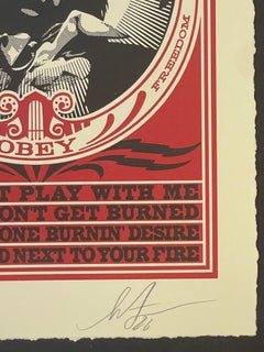 Lámina artística de Jimi Hendrix «Fire», impresa en tipografía, de Shepard Fairey, 2026