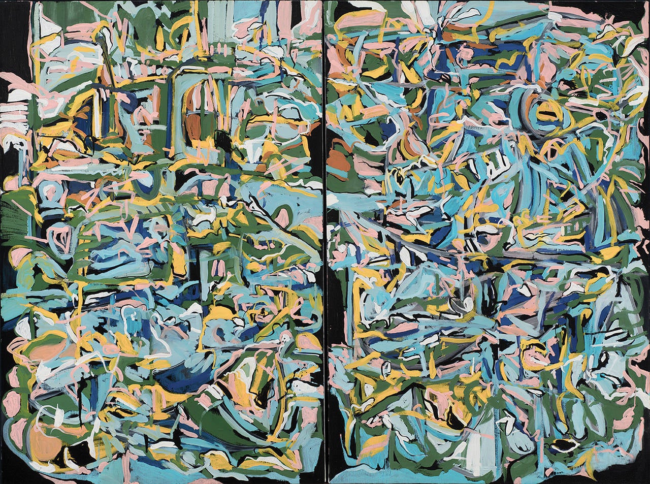 Chris Pousette-Dart Abstract Painting - Untitled (Diptych)