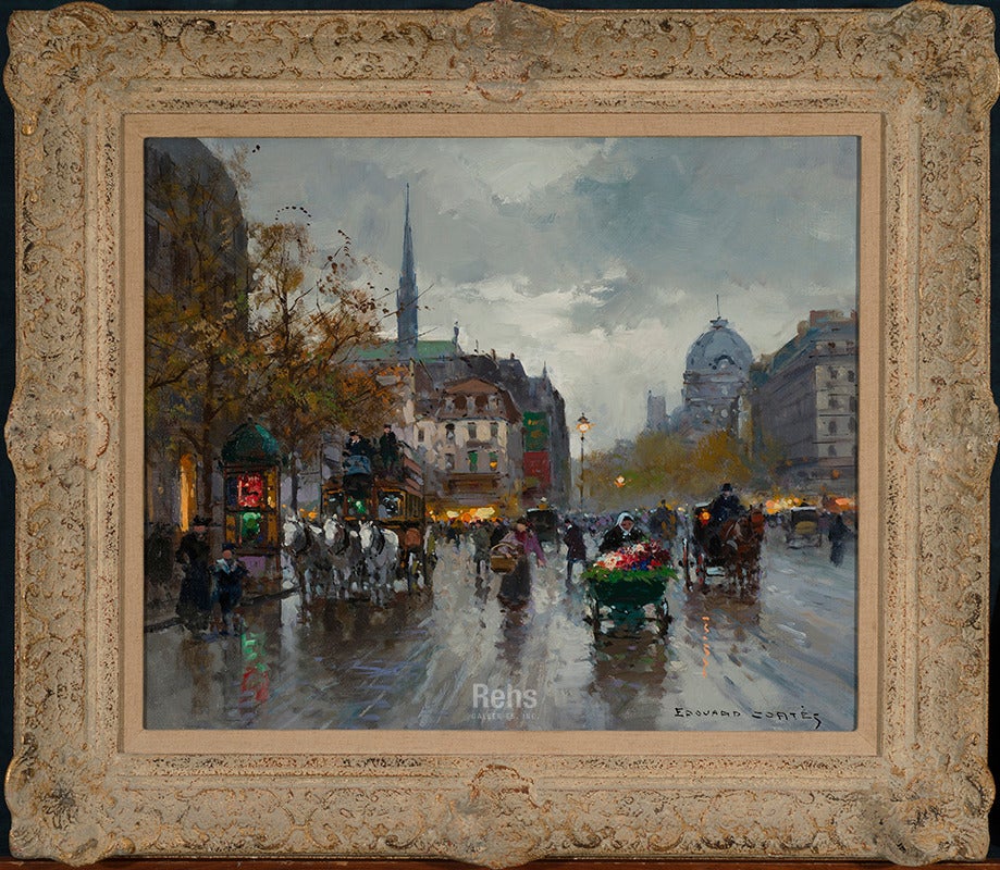 Place St. Michel - Painting by Édouard Leon Cortès
