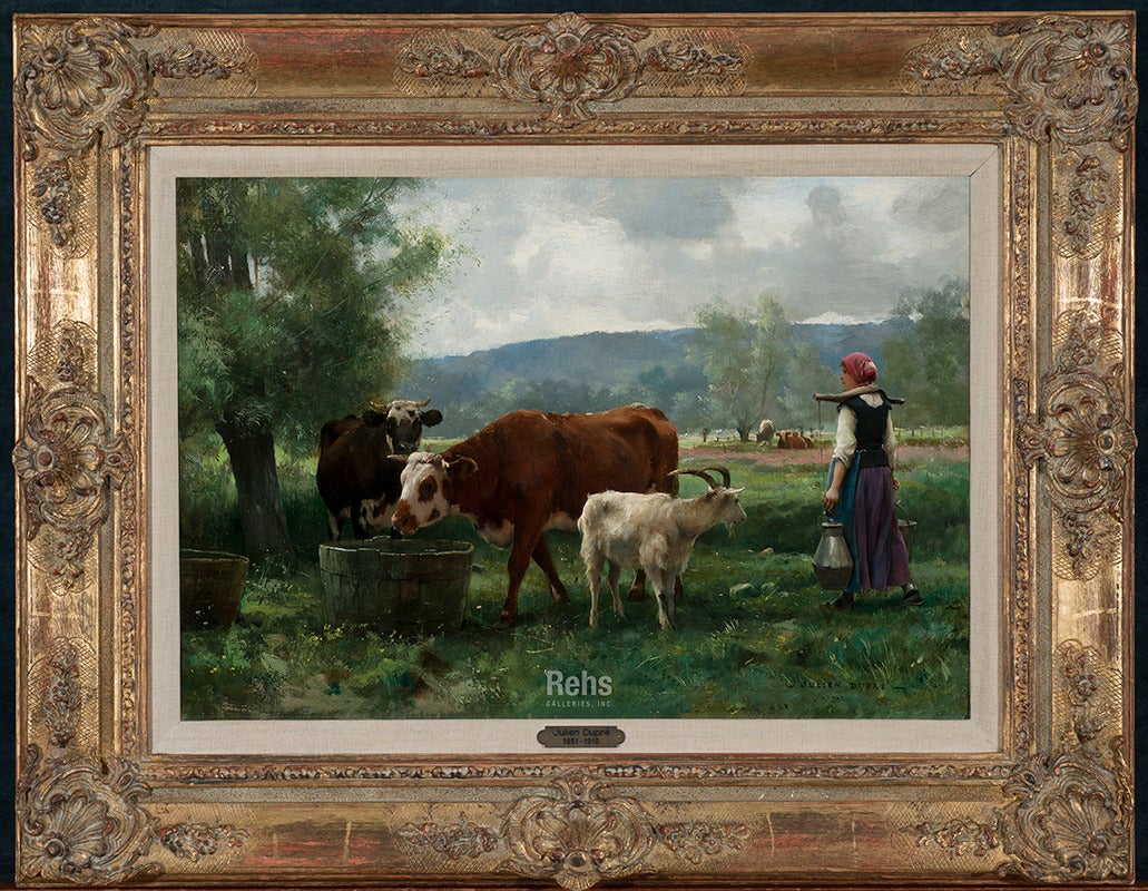 La jeune laitiere avec son troupeau - Painting by Julien Dupre