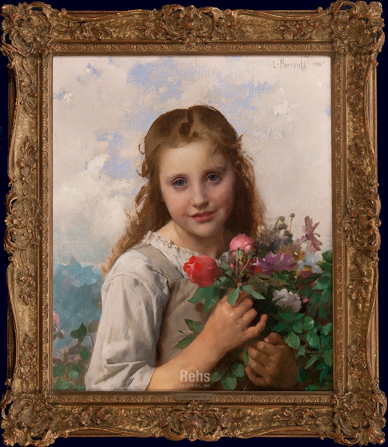 Petite Fille au Bouquet de Fleurs