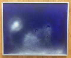 Imagine a Blue Cat..., Abstract Acrylic Painting, Framed, 21st Century