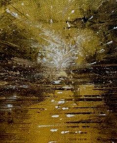 Explosion, abstract oil, gold, metallic, black