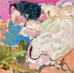 Blancanieves, Noche de estreno, pintura acrílica abstracta y colorida sobre papel vitela y panel