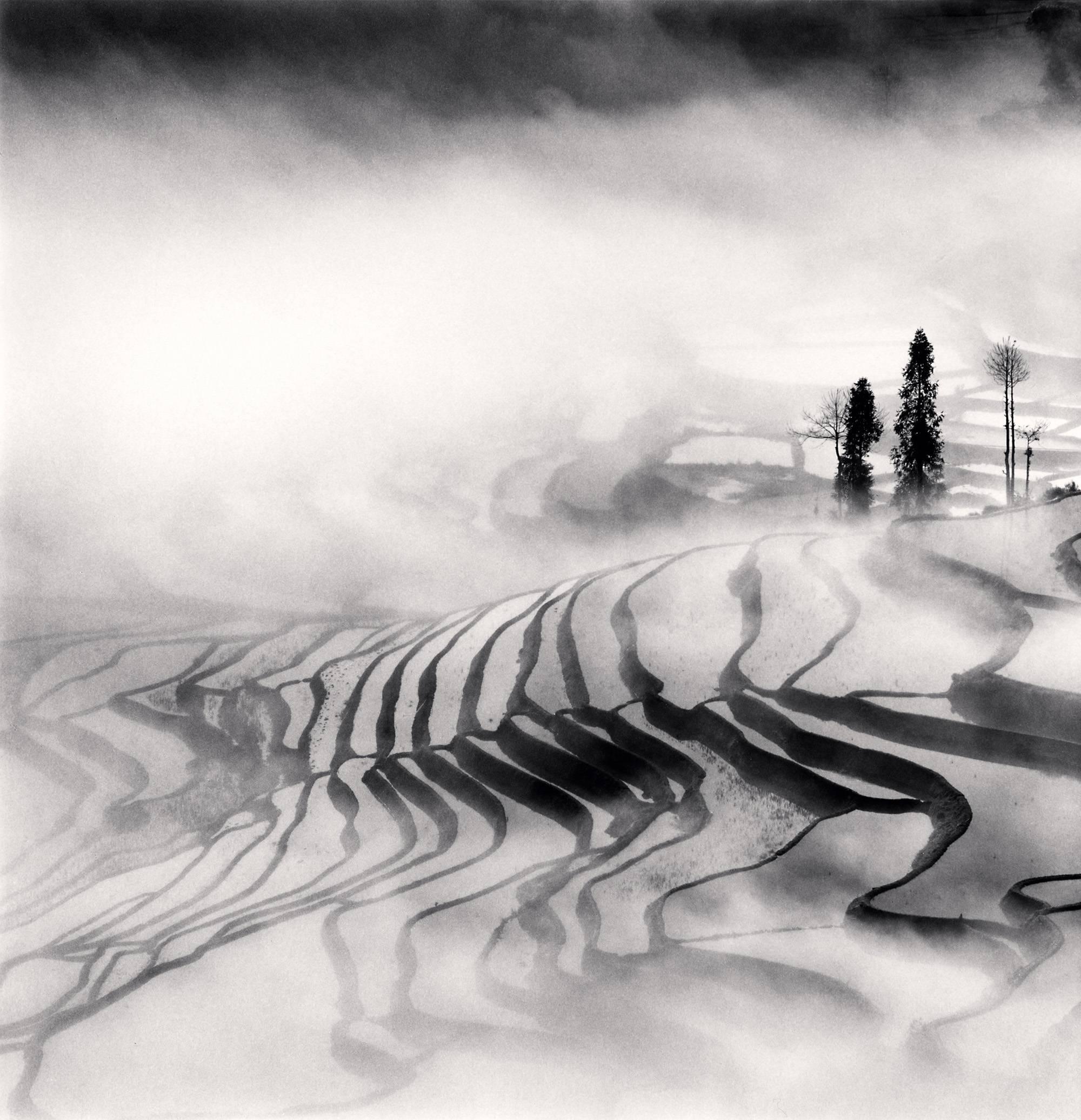 Michael Kenna Black and White Photograph - Yuanyang, Study 1, Yunnan, China. 2013