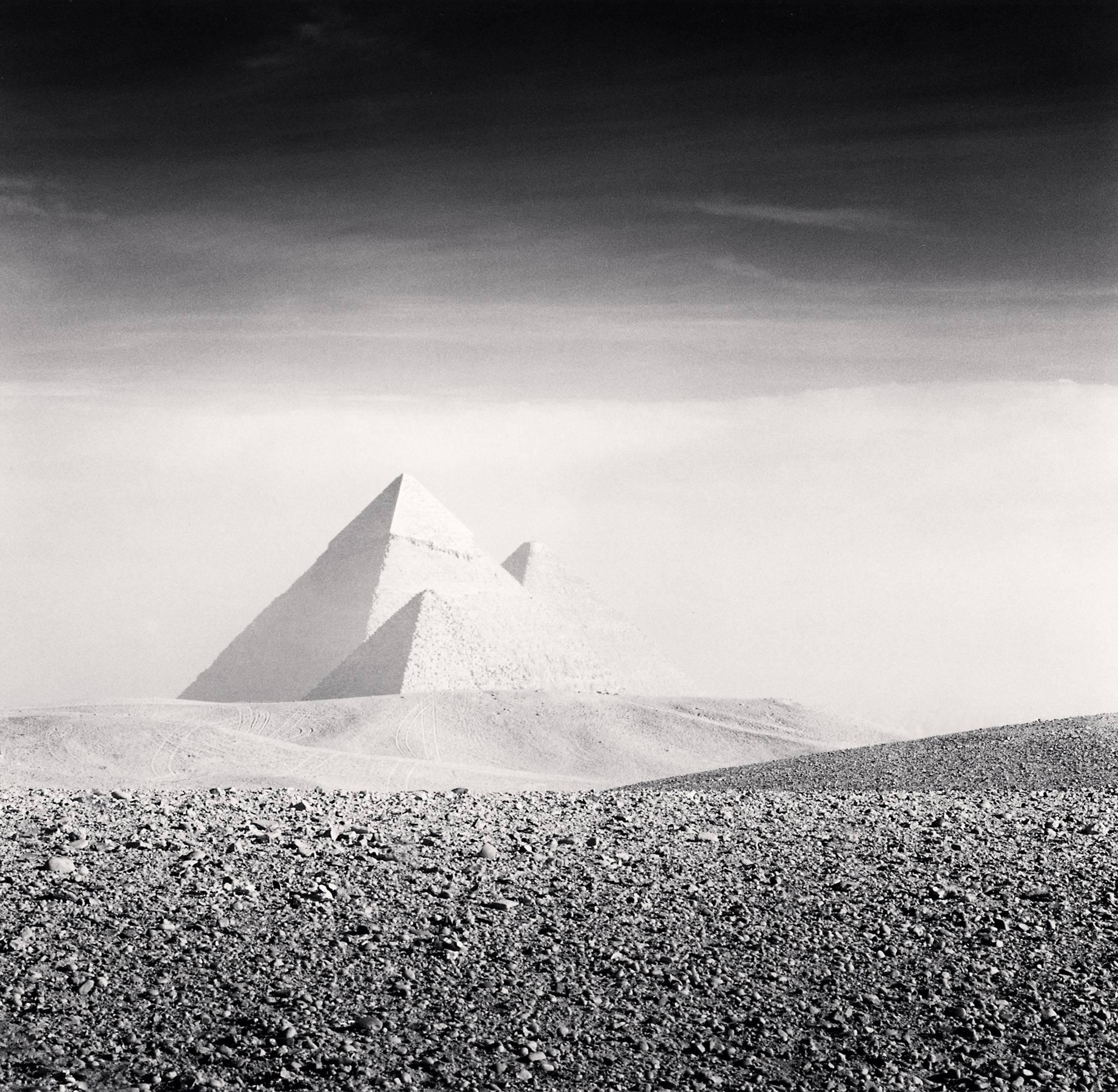Michael Kenna Black and White Photograph - Giza Pyramids, Study 3, Cairo, 2009
