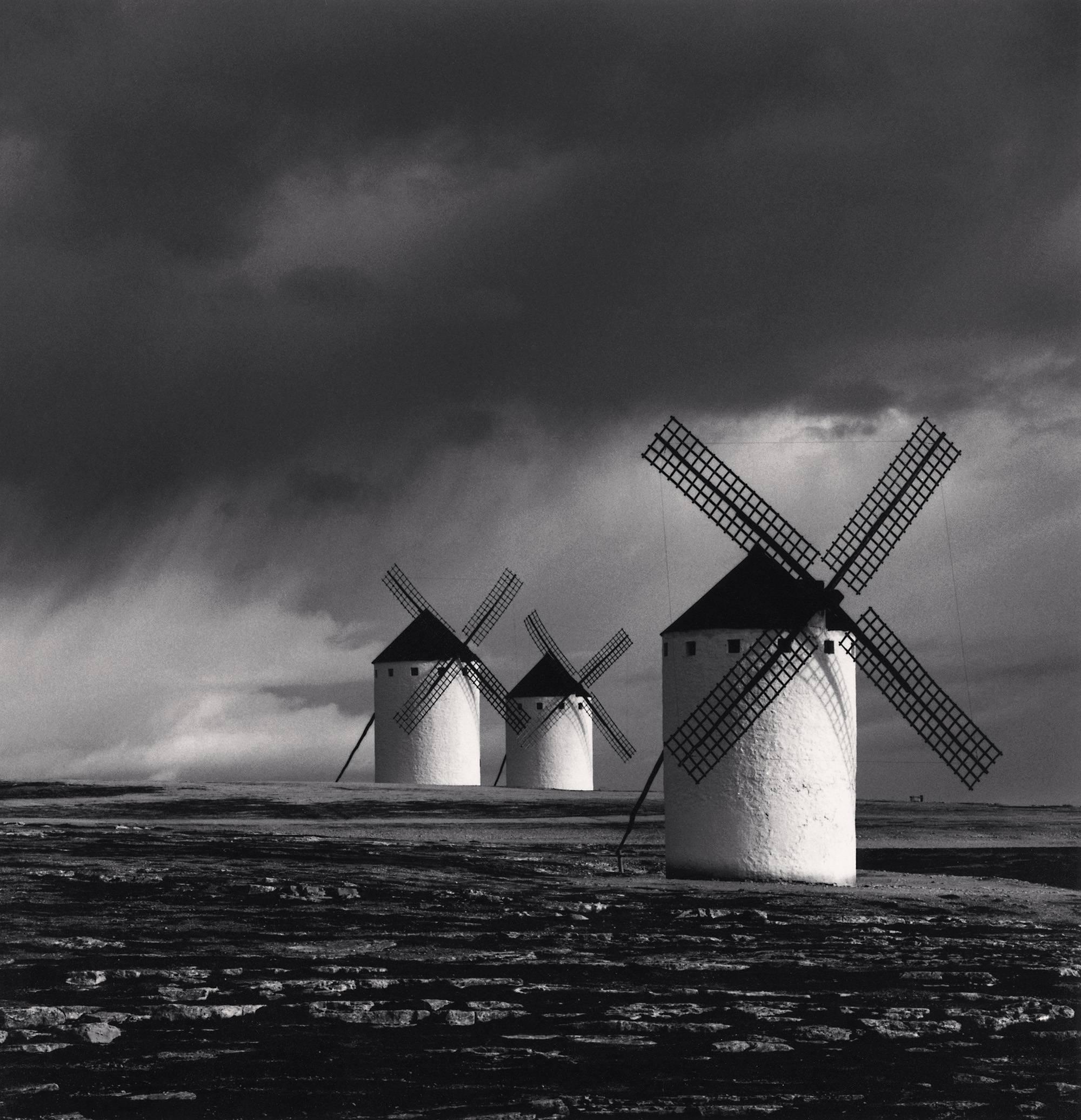 Michael Kenna Landscape Photograph - Quixote's Giants, Study 1, Campo de Criptana, Spain. 