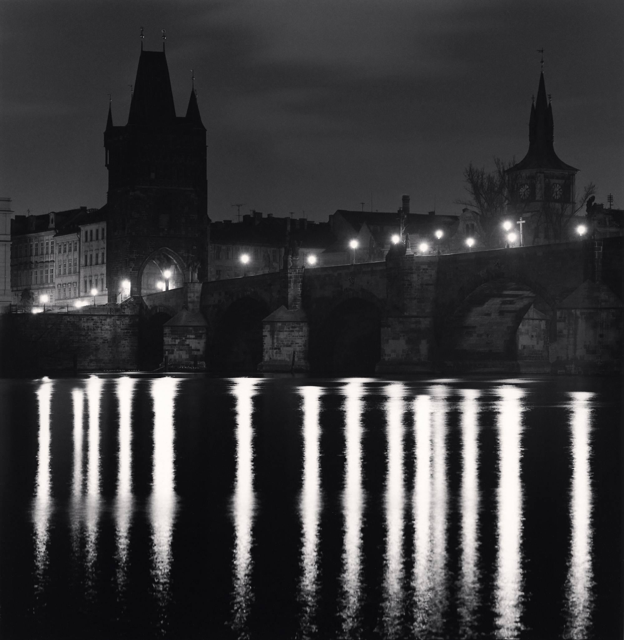 Michael Kenna Black and White Photograph - Charles Bridge, Study 10, Prague, Czech Republic
