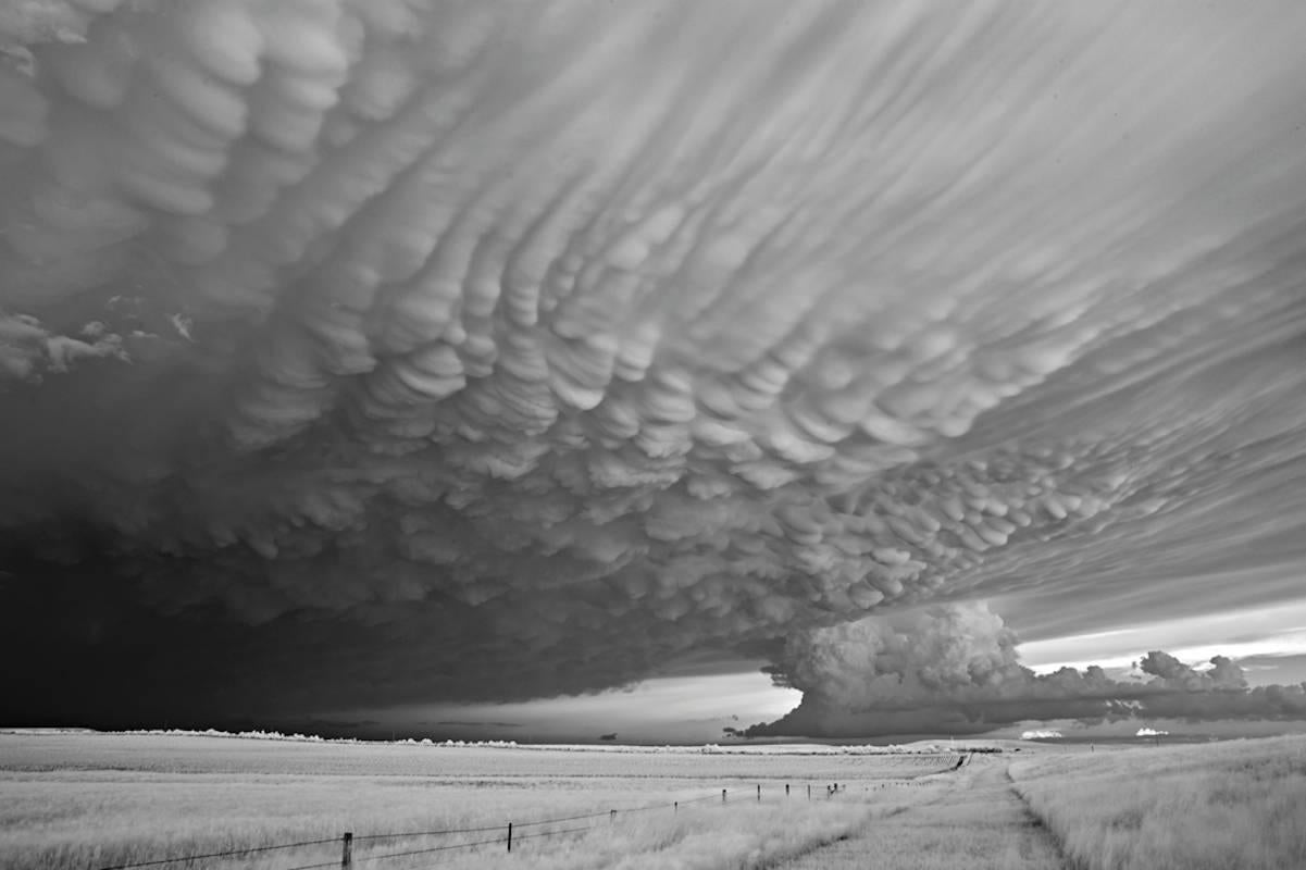Mitch Dobrowner Black and White Photograph - Mammatus, limited edition photograph, signed and numbered, archival ink 