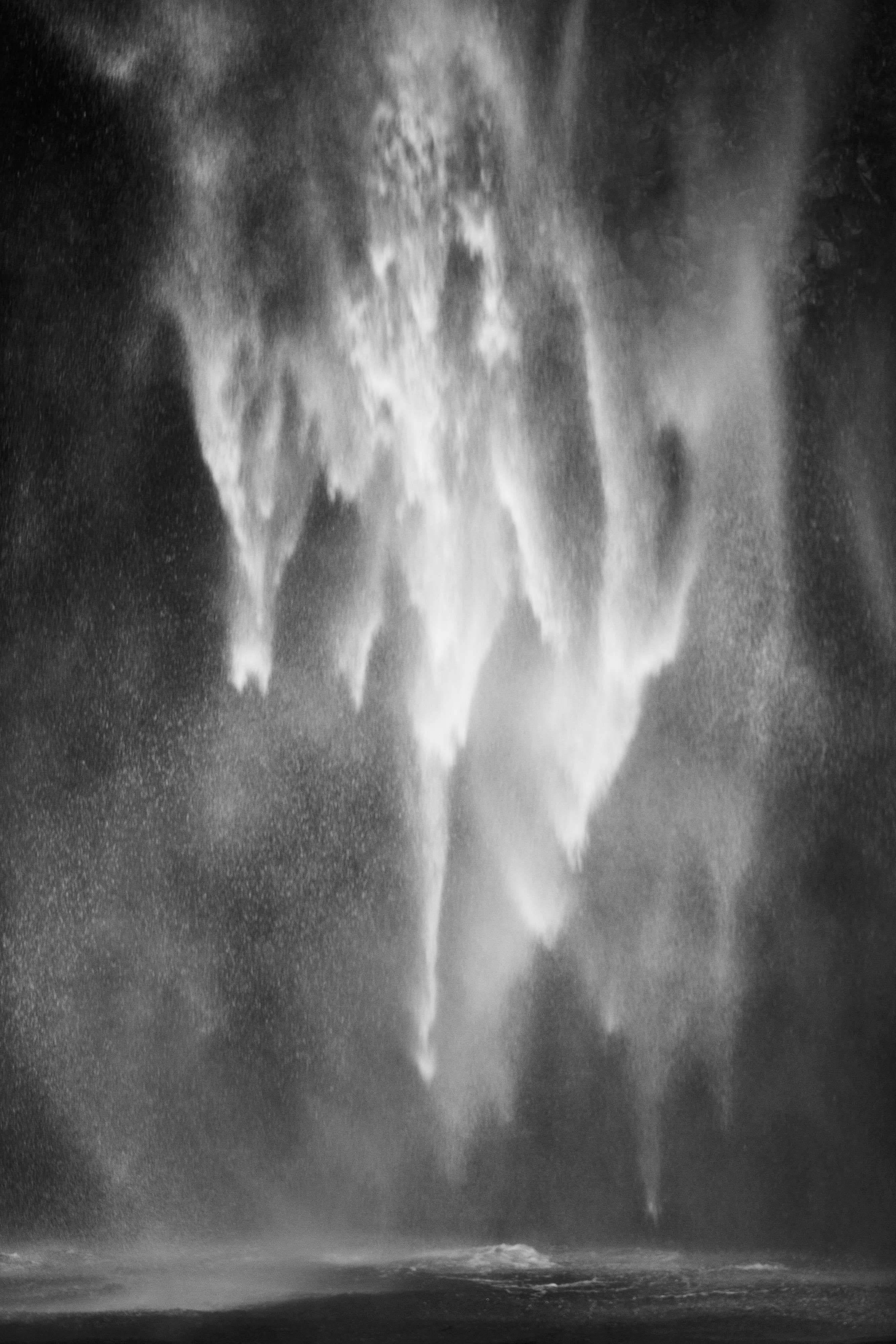 David H. Gibson Black and White Photograph - Light Cascade: At the Plunge Pool, 11 2247, Columbia River Gorge, Oregon