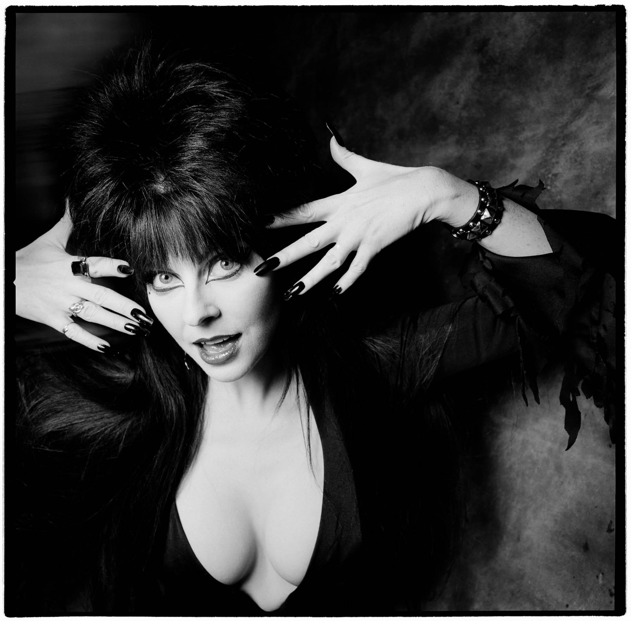 Karen Kuehn Black and White Photograph - Elvira • 1987 • NYC • Saturday Night Live