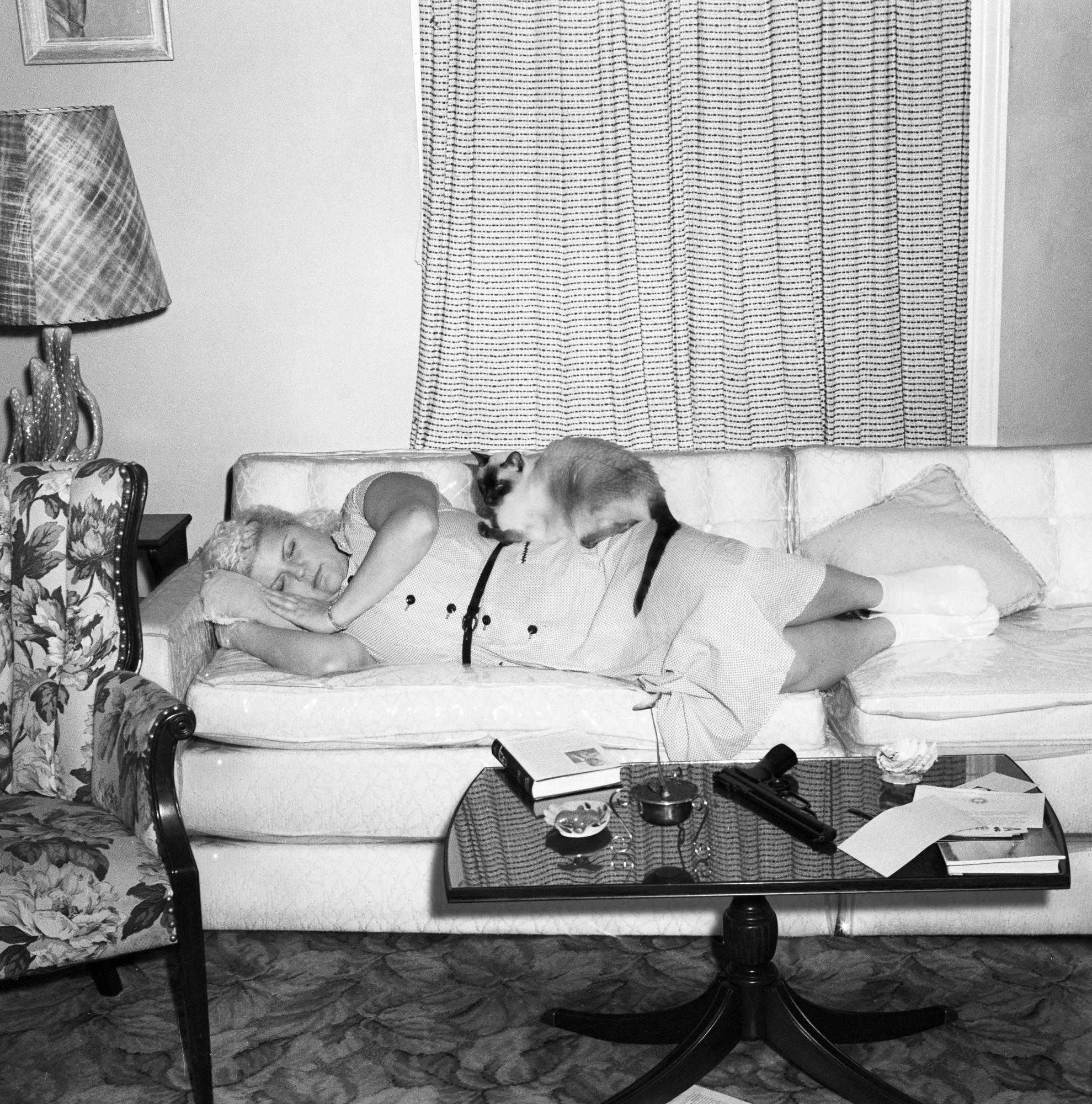 Jennifer Greenburg Black and White Photograph - Napping with Floyd, 2011