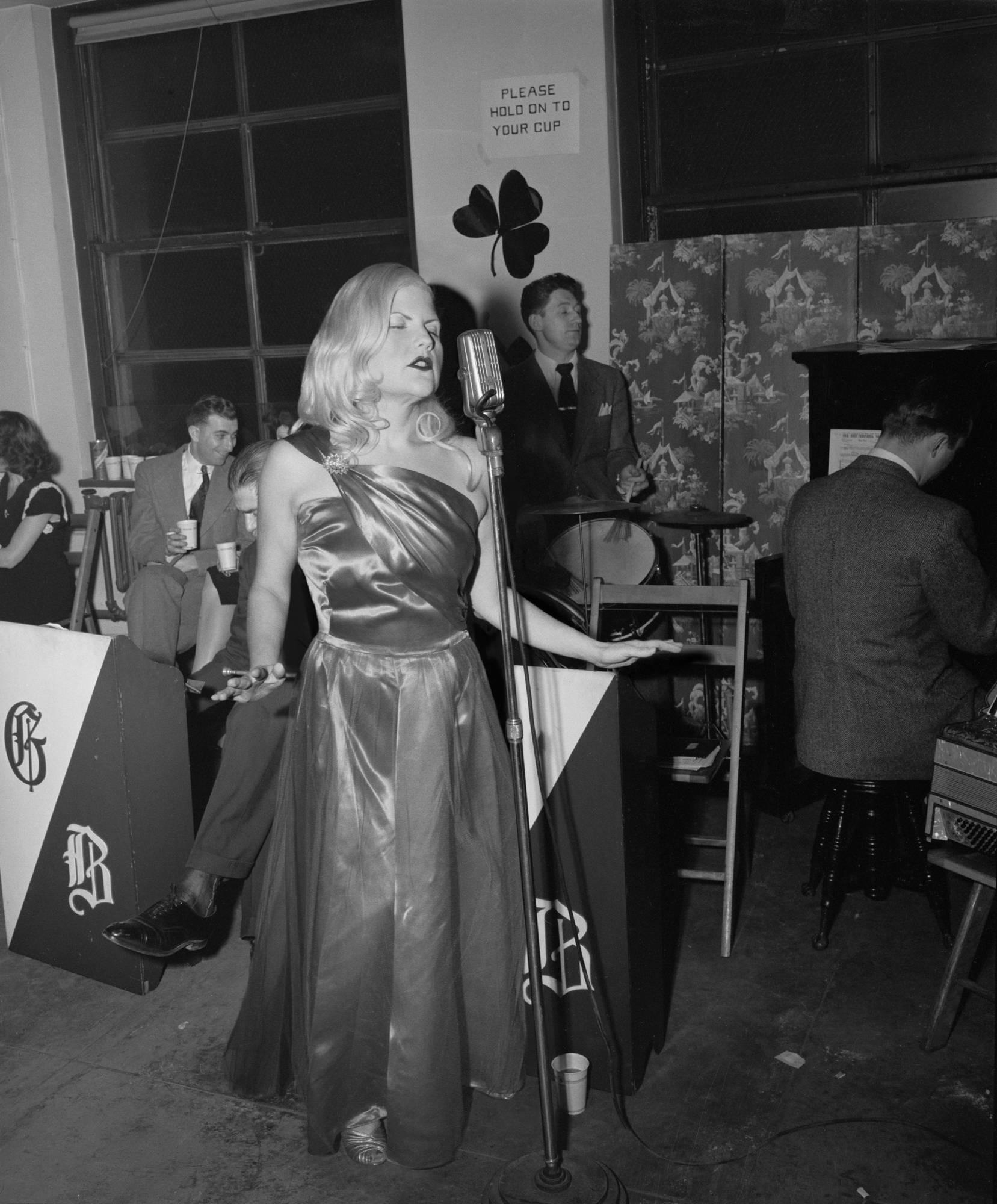 Jennifer Greenburg Black and White Photograph - Two years later, I was drunk enough to sing at the St. Pat's party. 2014