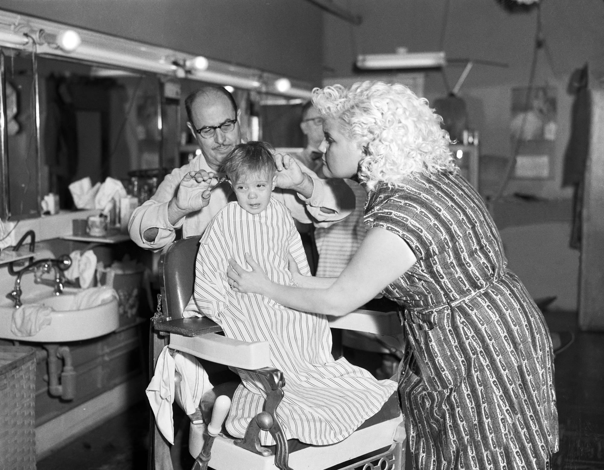 Jennifer Greenburg Black and White Photograph - His first haircut, 2011