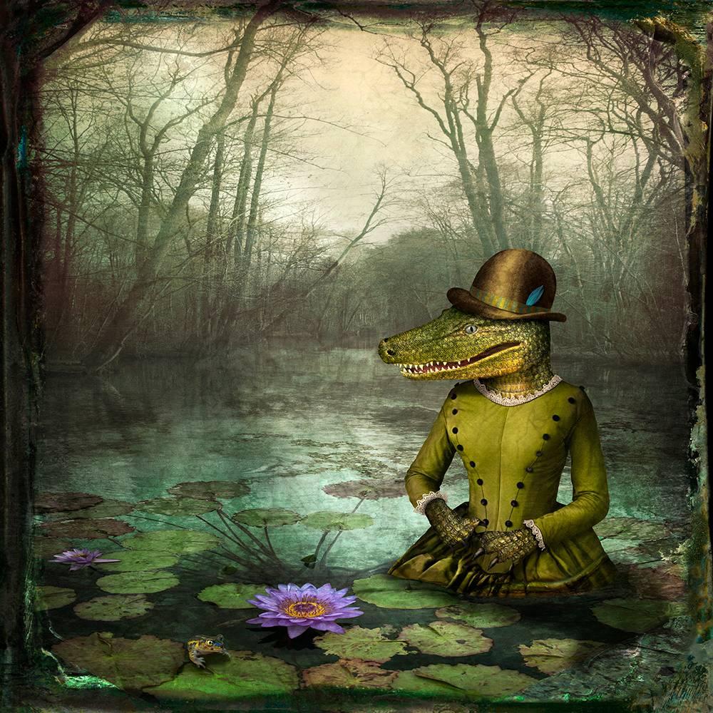 Maggie Taylor Color Photograph - Alligator woman
