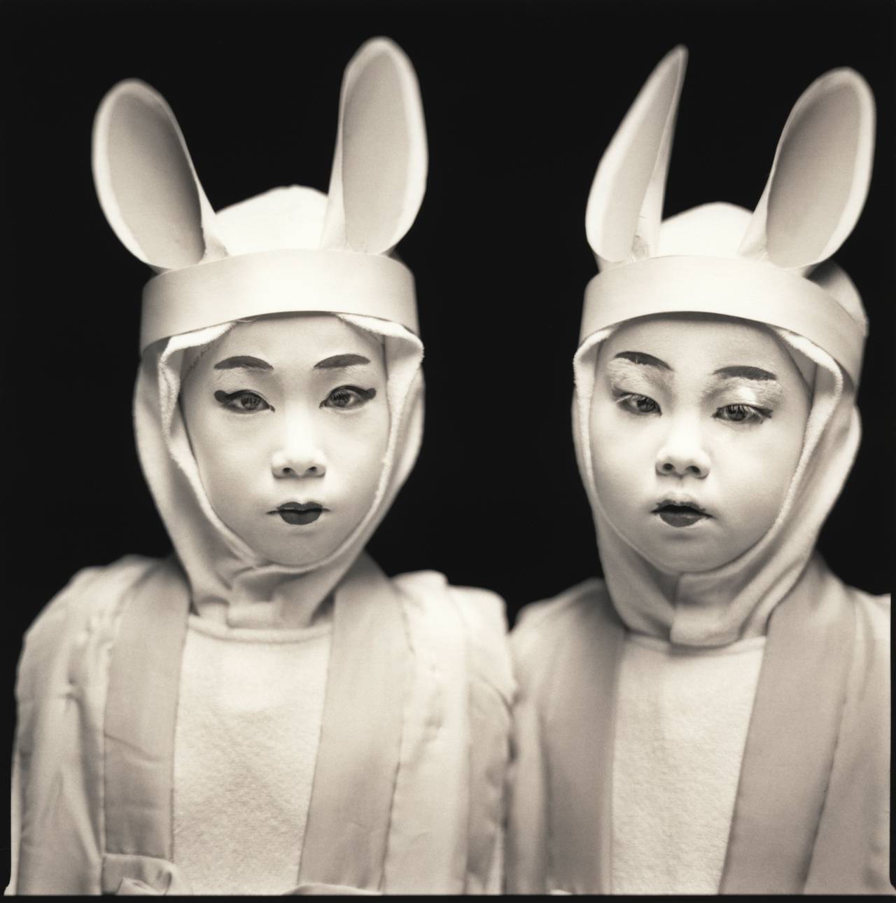 Hiroshi Watanabe Black and White Photograph - Marina Ema & Kazusa Ito, Matsuo Kabuki