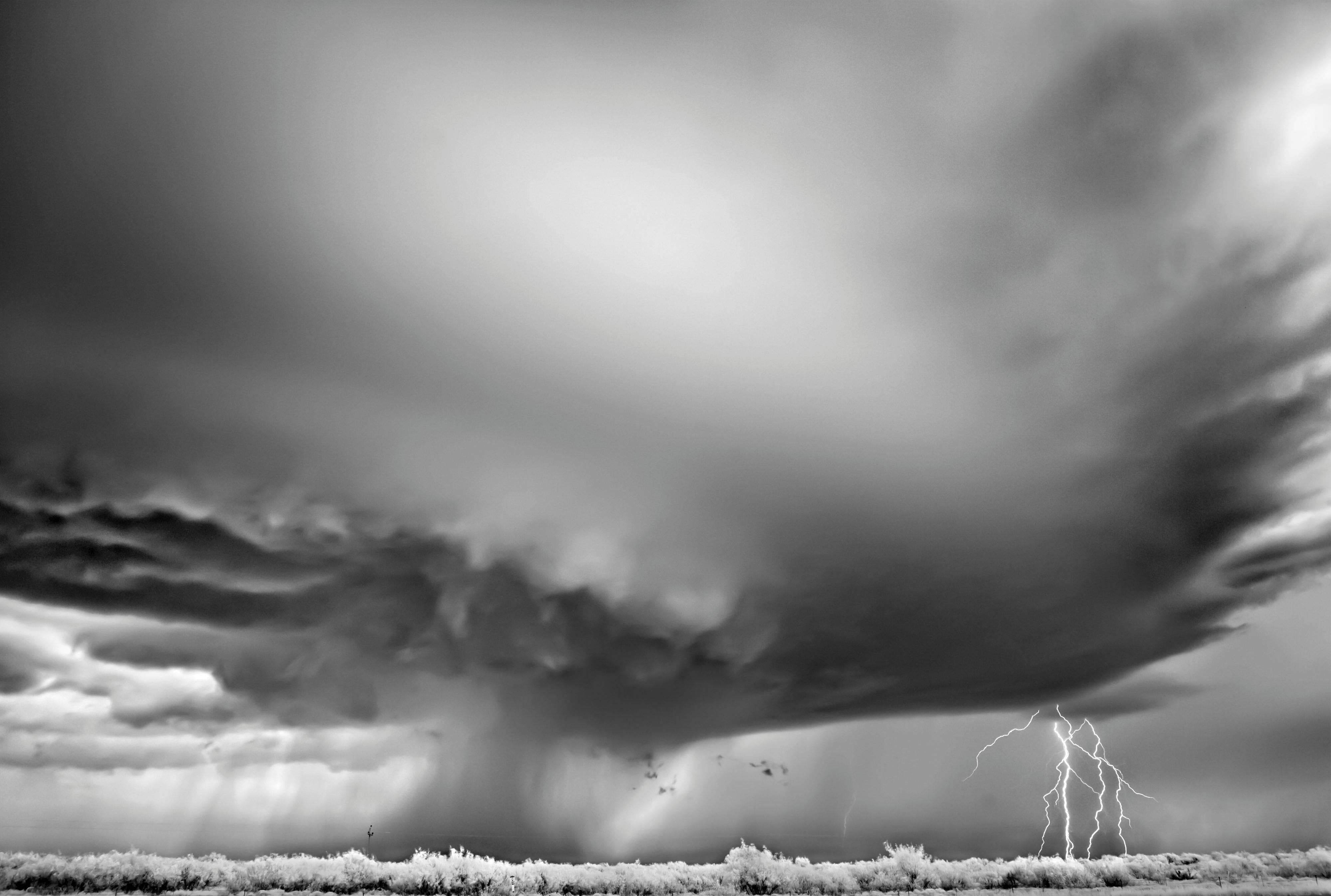 Mitch Dobrowner Landscape Photograph - Cell–Lightning, Dundee, TX