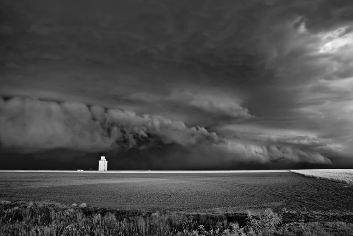 Mitch Dobrowner Landscape Photograph - Storm Approaching Silo