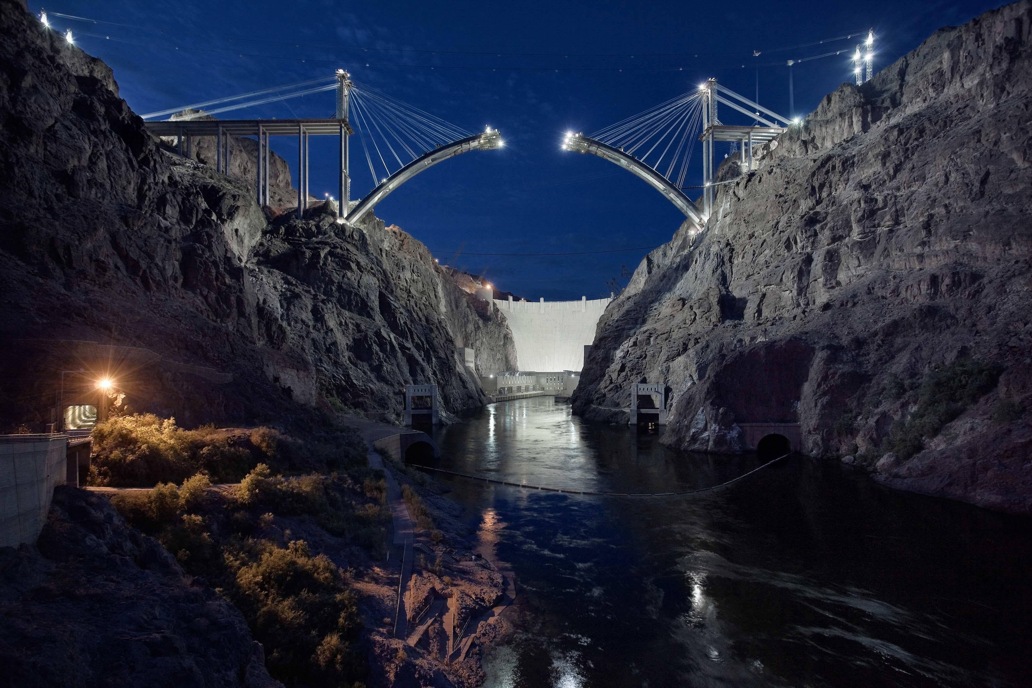 Jamey Stillings Color Photograph - Bridge at Hoover Dam, Upstream View, May 21, 2009
