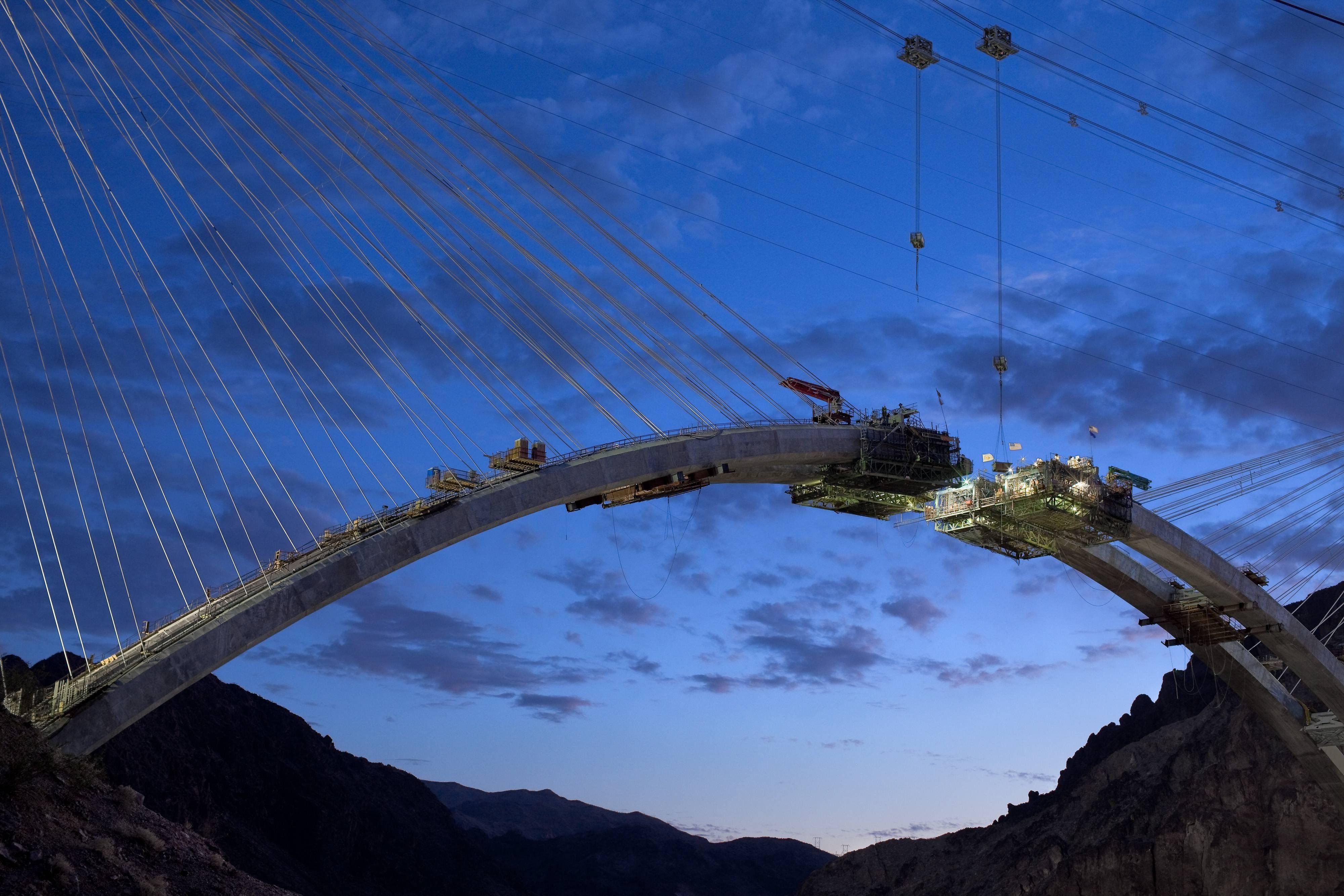 Jamey Stillings Color Photograph - Bridge at Hoover Dam, Arch Segments, June 29 