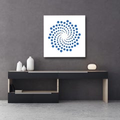 Spirals (Blue), original three dimensional geometric design wall relief