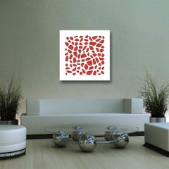 Stones (Red), original three dimensional geometric design wall relief