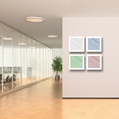 Waves—4 Artworks—original three dimensional geometric design wall reliefs