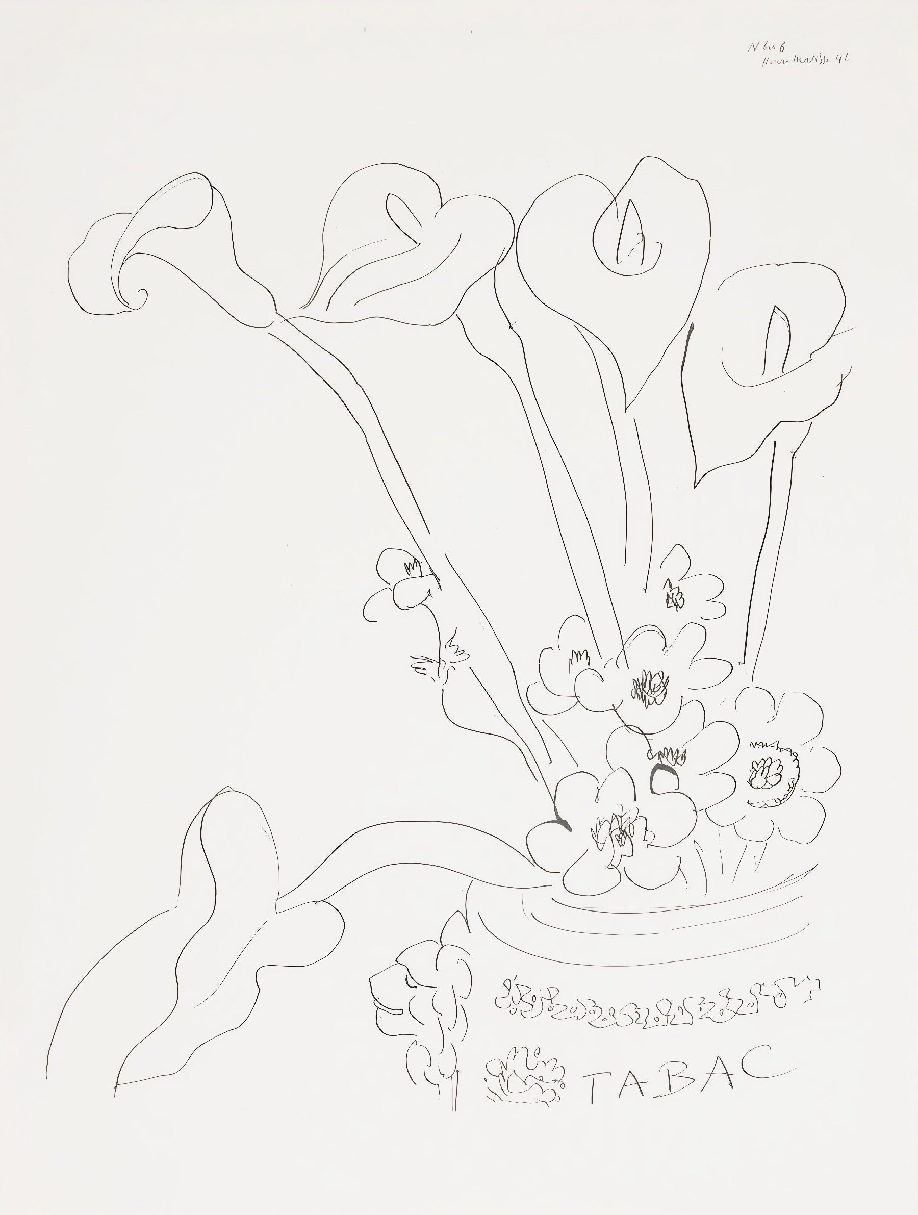 Henri Matisse, Thème N bis 6, extrait de « Thèmes et variations », 1943 (d'après)