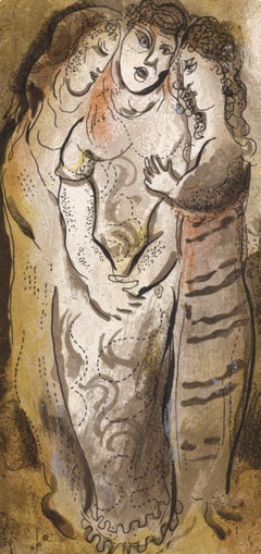 Marc Chagall, Naomi and Her Daughters-in-Law, from Drawings for the Bible, 1960