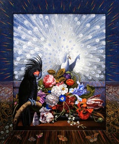 Ian Hornak, Nocturno I: Pavo real blanco, Cacatúa negra, 1990