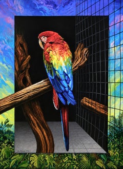 Ian Hornak, guacamayo escarlata y azul, 1985-1986