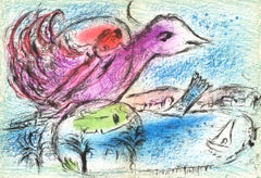 Marc Chagall, Il gallo viola, da *Derrière le miroir*, 1962