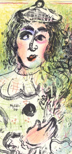 Marc Chagall, The Clown with Flowers, from Chagall Lithographer II, 1963
